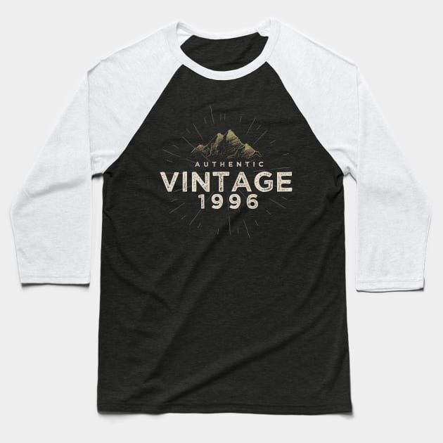 Authentic Vintage 1996 Birthday Design Baseball T-Shirt by DanielLiamGill